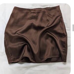 Hollister Brown Satin Pencil Skirt